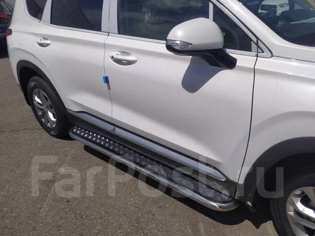 Подножки итальянская нержав. сталь Hyundai Santa Fe
